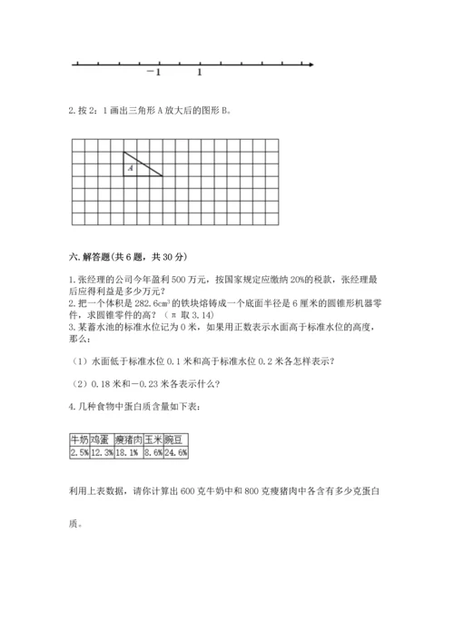 六年级下册数学 期末测试卷（预热题）word版.docx