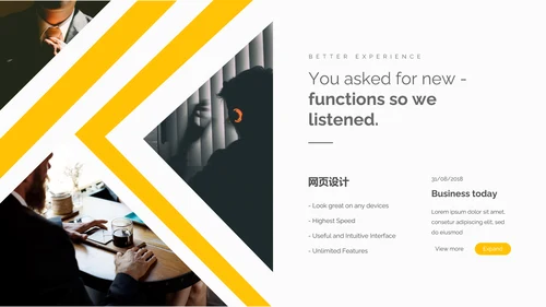 欧美风创意三角版式公司简介商务PPT模板