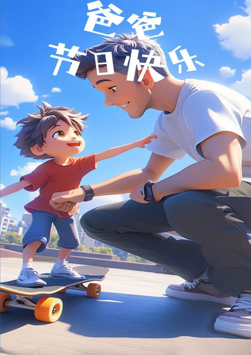父亲节节日快乐父亲节海报