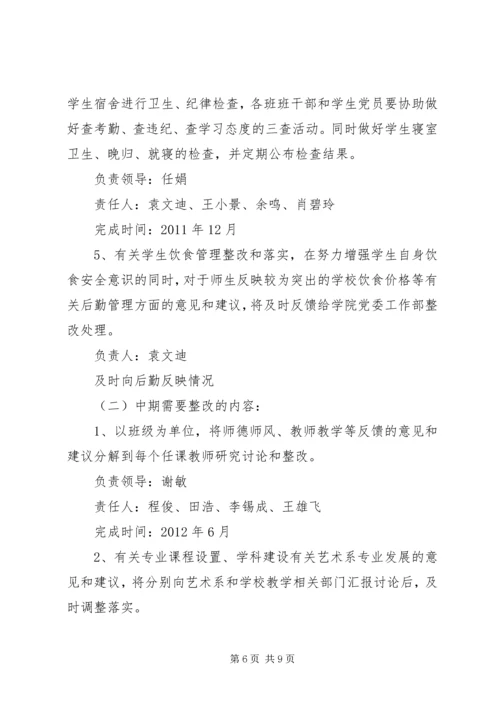 艺术系“两访两创”活动整改落实阶段实施方案.docx