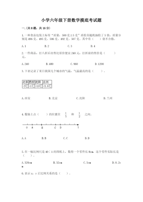 小学六年级下册数学摸底考试题精品【实用】.docx