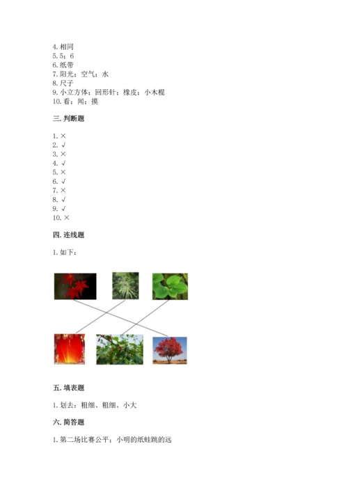 教科版一年级上册科学期末测试卷a4版.docx