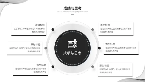 简约黑白流体线条毕业答辩毕业论文学术报告开题报告ppt模板