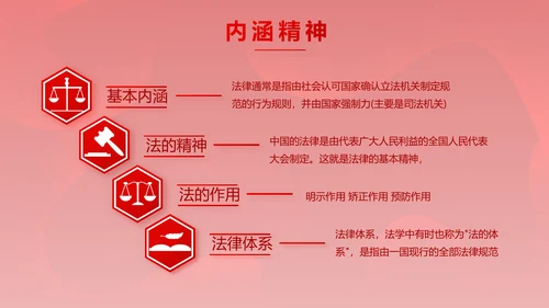 红色大气法律知识讲座年年终总结PPT