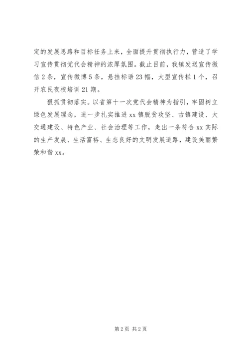 乡镇学习宣传贯彻XX省第十一次党代会精神情况汇报.docx