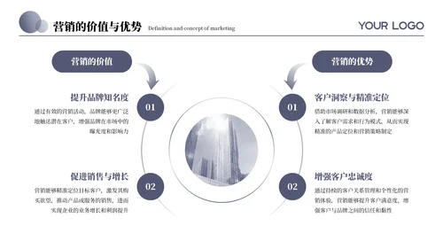 紫色系简约营销策划通用PPT模板