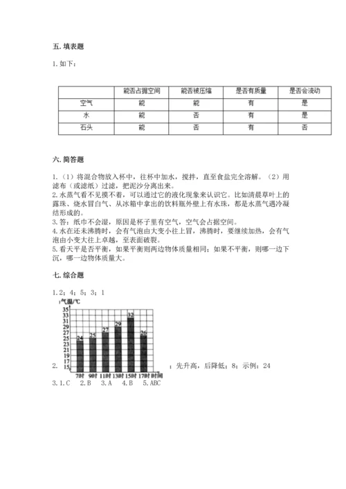 教科版三年级上册科学《期末测试卷》含答案（新）.docx