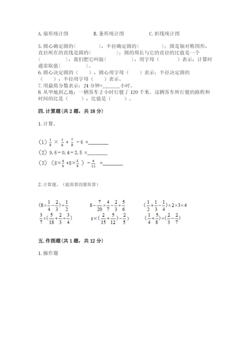 人教版六年级上册数学期末测试卷及一套参考答案.docx