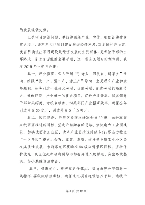 书记在市委经济工作务虚会上的致辞.docx