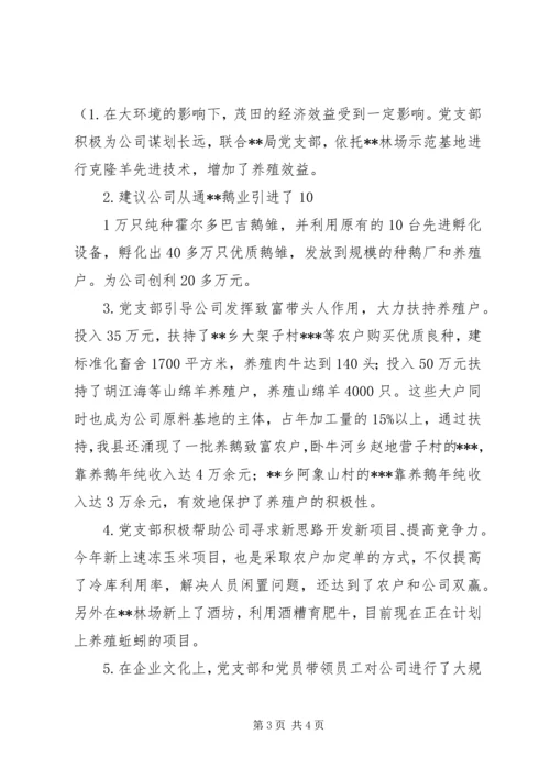 牧业公司党建汇报提纲.docx