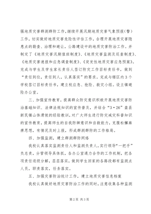 蒲洼乡人民政府汛期防治地质灾害工作应急预案 (2).docx
