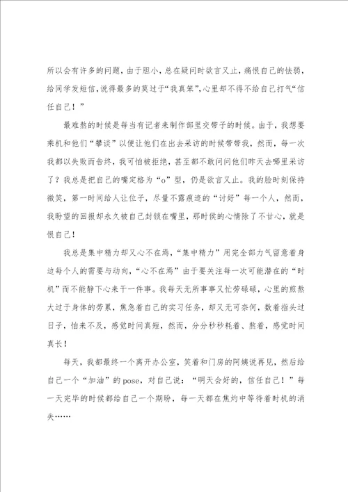 电视台实习记者总结报告