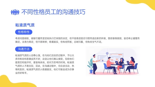蓝黄简约插画企业员工关系体系建设PPT课件员工关怀