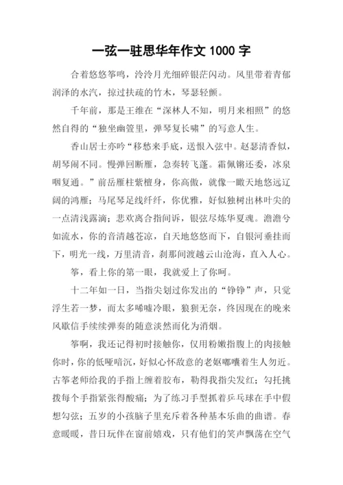 一弦一驻思华年作文1000字.docx