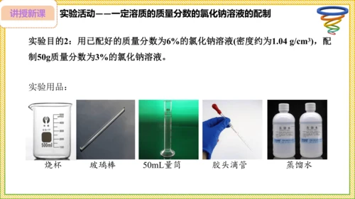 9.3.2 溶液的配制 溶质质量分数的综合计算（25页）课件-- 2024-2025学年化学人教版九