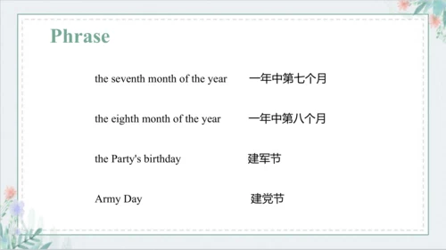 Unit 5 July is the seventh month Lesson 25 - Lesso