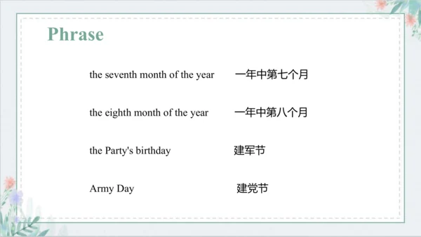 Unit 5 July is the seventh month Lesson 25 - Lesso
