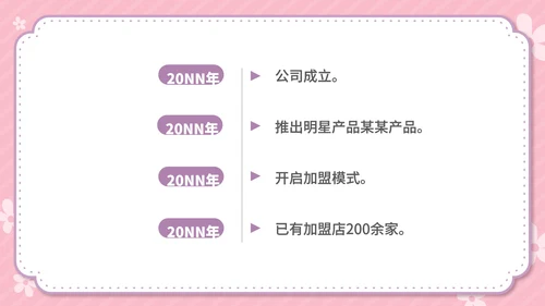 粉色卡通风温馨母婴用品公司简介方案PPT模板