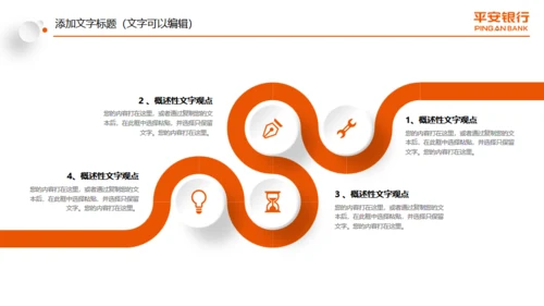 微立体中国平安银行工作总结计划通用PPT模板