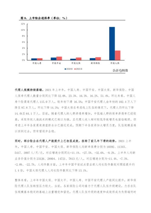 保险行业中报综述-渠道改革初见端倪-投资将成胜负关键.docx