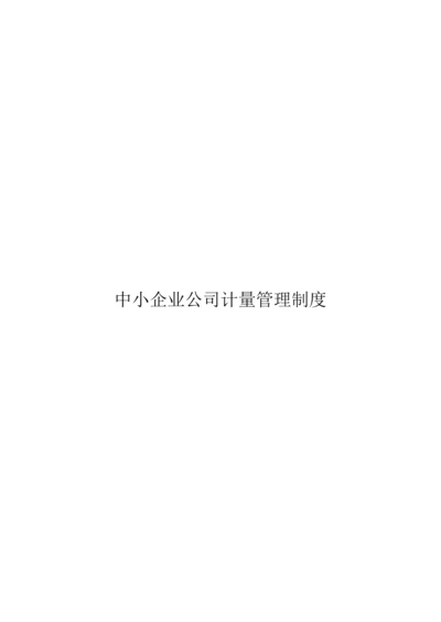 中小企业公司计量管理制度.docx
