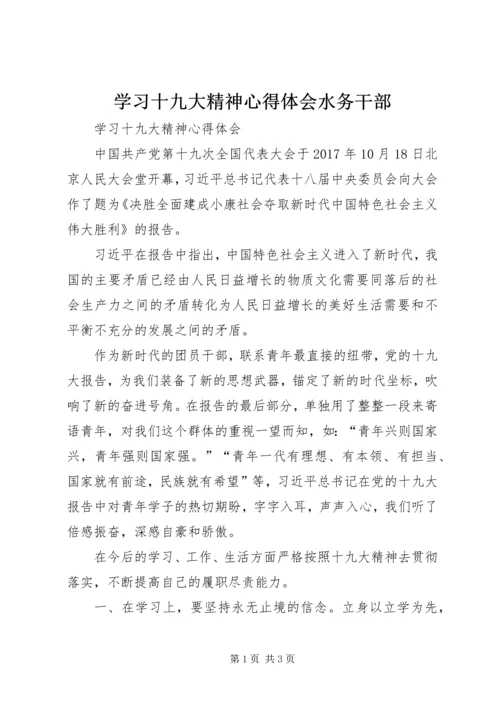 学习十九大精神心得体会水务干部 (2).docx