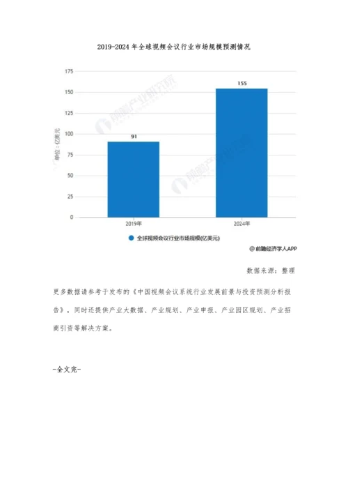 全球视频会议行业市场现状及发展前景分析-新设备+云服务将推动行业持续发展.docx