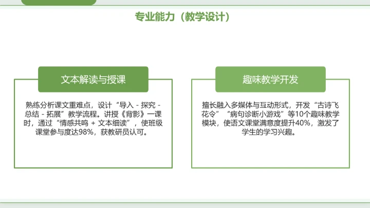 汉语言文学专业大学生求职个人能力综合展示职业生涯规划