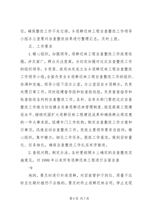 全乡退耕还林工程自查整改实施意见和办法.docx