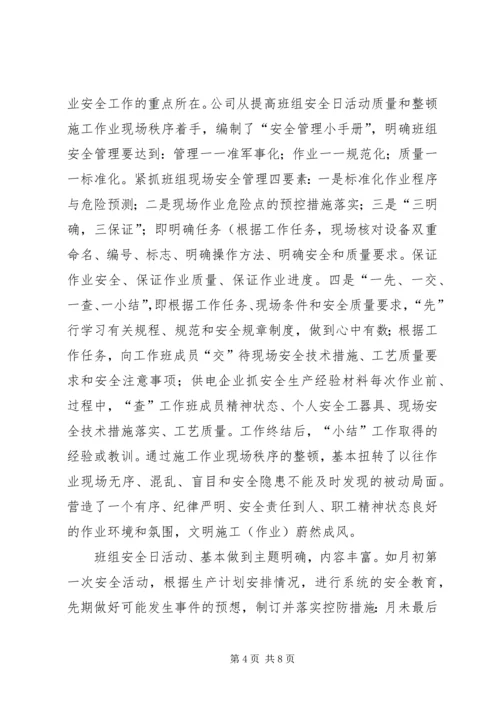 供电企业抓安全生产经验材料 (2).docx