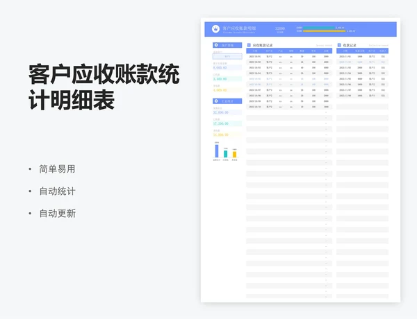 客户应收账款统计明细表