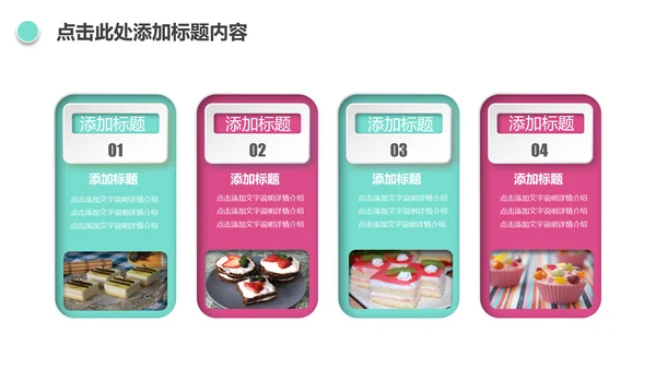 唯美小蛋糕点心美食ppt动态模板