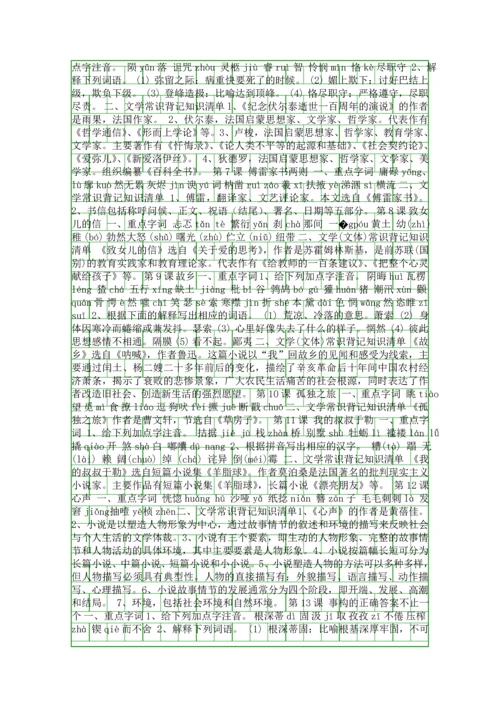九年级语文上册各课知识点汇总.docx