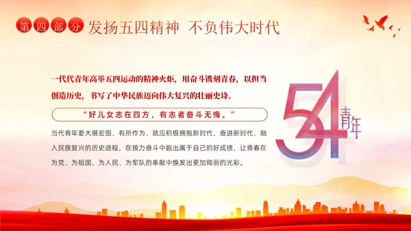 共青团建团101周年团史团课PPT课件五四青年节