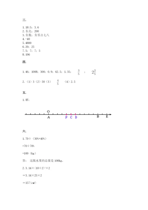 苏教版六年级数学下学期期末测试题新版.docx