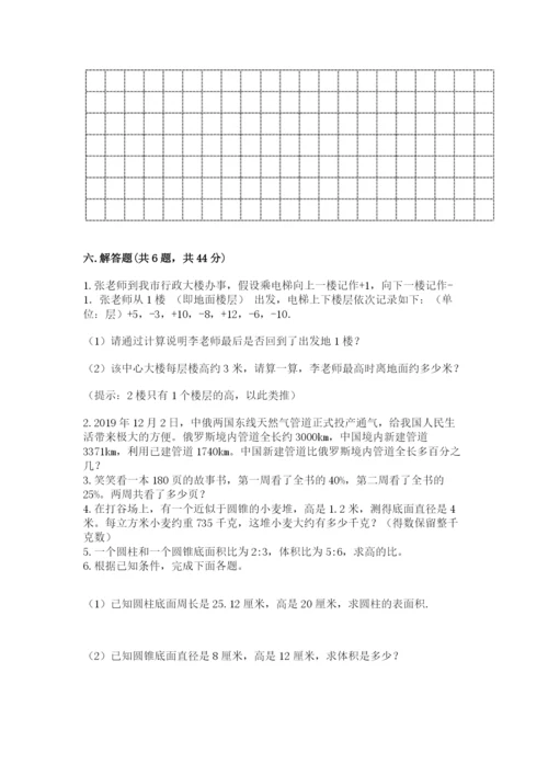 沪教版小学六年级下册数学期末综合素养测试卷含答案（b卷）.docx