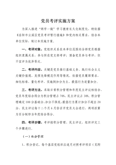 党员考评实施专业方案.docx