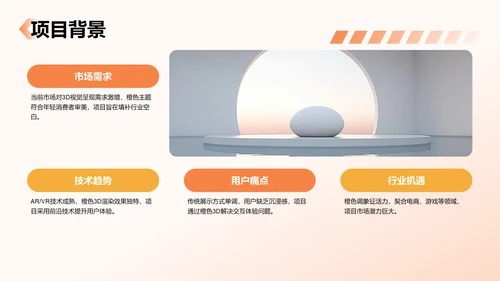 橙色3D风项目答辩PPT