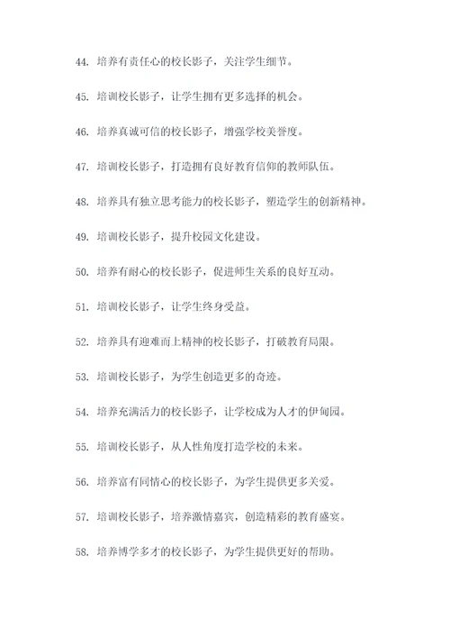 校长影子培训宣传口号