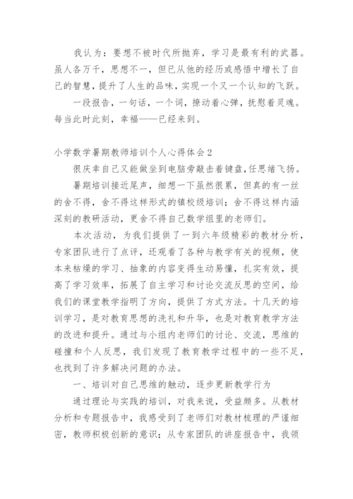 小学数学暑期教师培训个人心得体会_1.docx