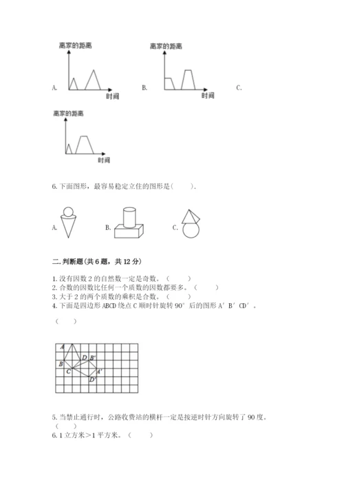 人教版五年级下册数学期末测试卷【夺分金卷】.docx