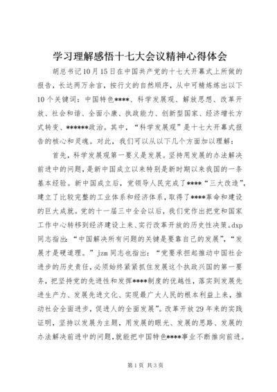 学习理解感悟十七大会议精神心得体会.docx