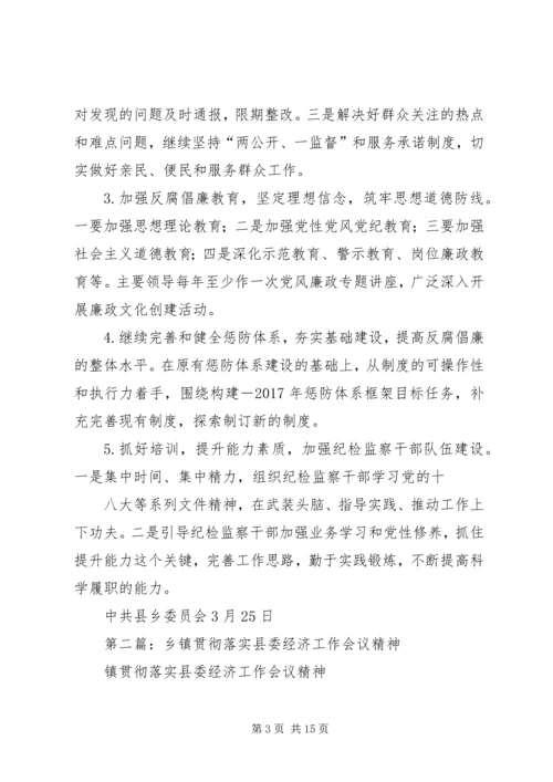 乡镇贯彻落实反腐败工作会议精神汇报.docx