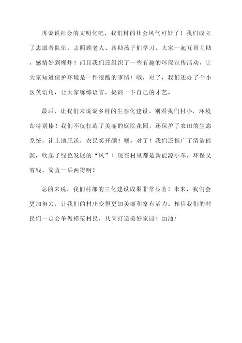 村部三化建设情况汇报