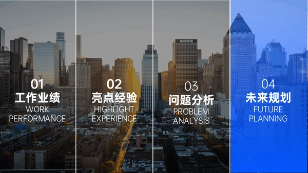 年终总结大气蓝色商务通用PPT模板