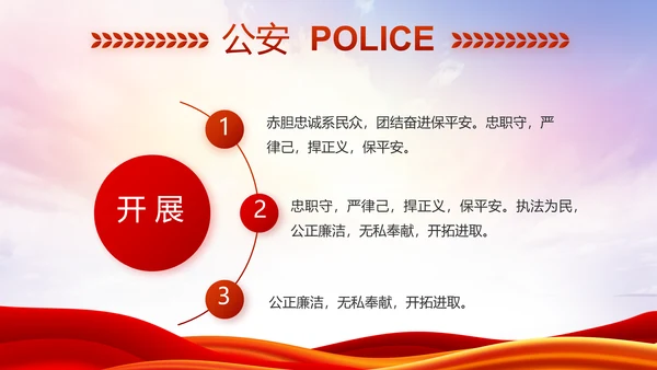 红色大气公安警察述职报告动态PPT模板