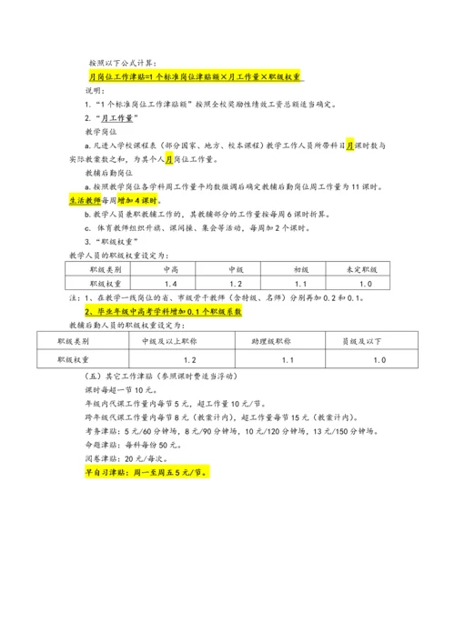 01-中学教职工岗位工作津贴考核方案（附件一）.docx