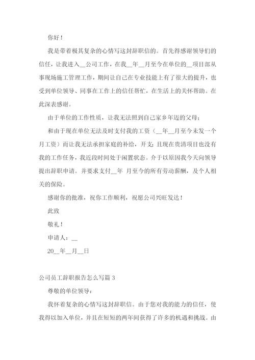 公司员工辞职报告怎么写(10篇).docx
