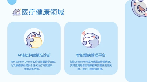 呆呆鲨可爱卡通风AI应用科普PPT模版