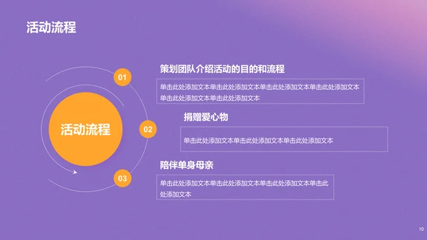 紫色渐变母亲节公益活动PPT